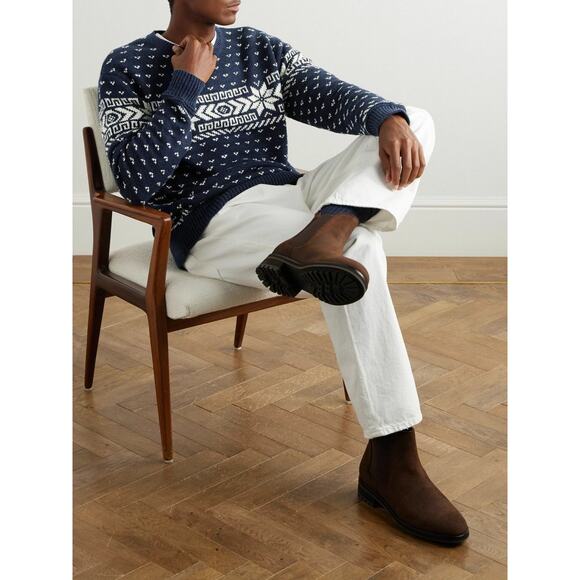 Polo Ralph Lauren Navy Blue Fair Isle Cotton Cashmere Blend Sweater New Size XL - Picture 8 of 9